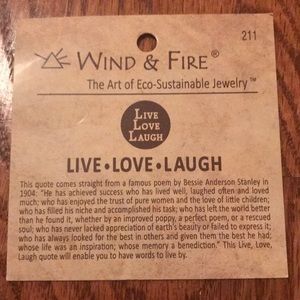 wind & fire Jewelry - NWT Wind & Fire Live Laugh Love Bangle Bracelet wind & fire Jewelry - NWT Wind & Fire Live Laugh Love Bangle Bracelet
